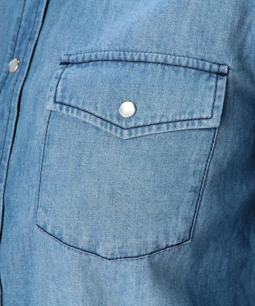 green label relaxing(グリーンレーベルリラクシング)の「GC INDIGO DNM ウエスタン シャツ◆(シャツ/ブラウス・レディース・ライトブルー/コバルトブルー・40/38)」の11枚目の写真