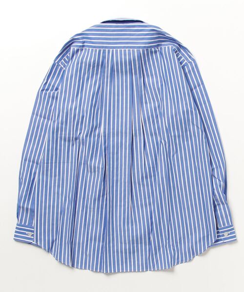 BRICK & SONS（ブリックアンドサンズ）の「＆リラックスバックプリーツシャツ＜ブルーワイドストライプ＞（シャツ/ブラウス・メンズ・ブルー・S/M/L/XS）」の15枚目の写真