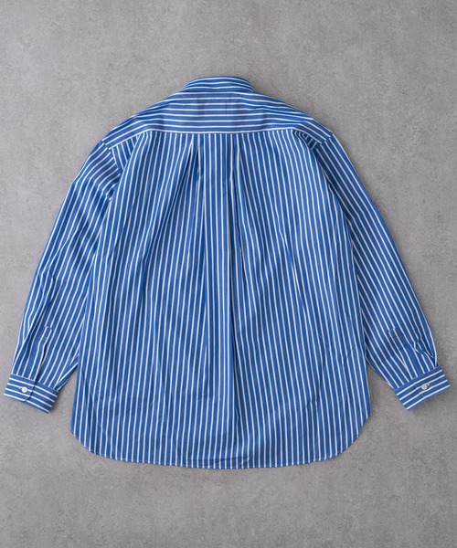 BRICK & SONS（ブリックアンドサンズ）の「＆リラックスバックプリーツシャツ＜ブルーワイドストライプ＞（シャツ/ブラウス・メンズ・ブルー・S/M/L/XS）」の11枚目の写真