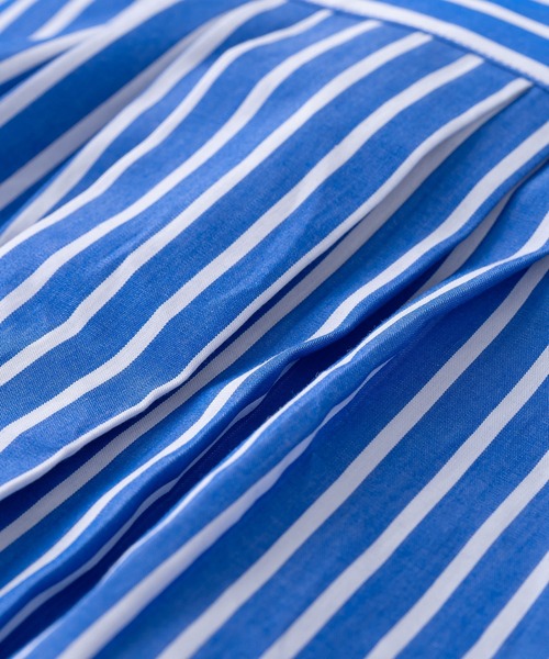 BRICK & SONS（ブリックアンドサンズ）の「＆リラックスバックプリーツシャツ＜ブルーワイドストライプ＞（シャツ/ブラウス・メンズ・ブルー・S/M/L/XS）」の14枚目の写真