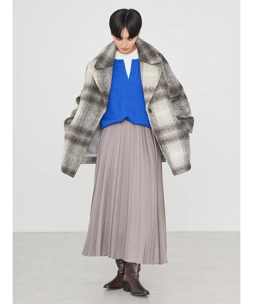 AMERICAN HOLIC(アメリカンホリック)の「チェックコクーンミディコート(その他アウター・レディース・ネイビー系3/ホワイト系その他7・L/M)」の8枚目の写真