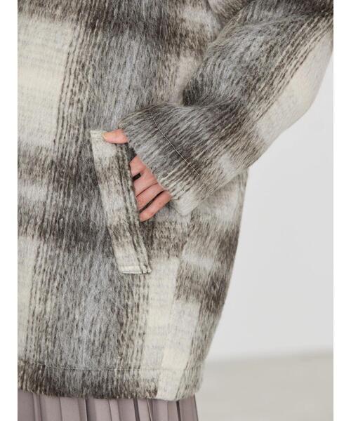 AMERICAN HOLIC(アメリカンホリック)の「チェックコクーンミディコート(その他アウター・レディース・ネイビー系3/ホワイト系その他7・L/M)」の11枚目の写真