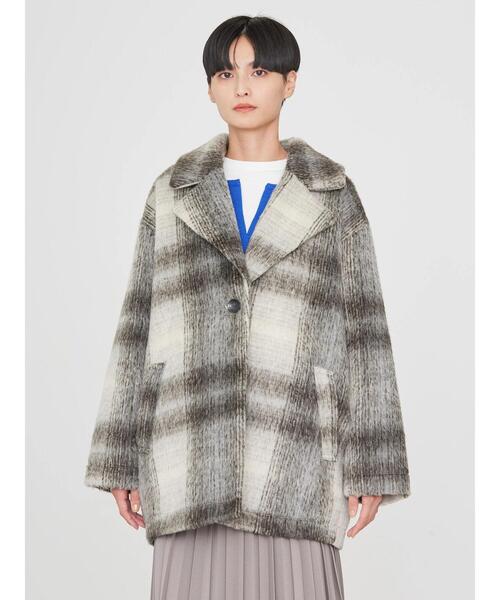 AMERICAN HOLIC(アメリカンホリック)の「チェックコクーンミディコート(その他アウター・レディース・ネイビー系3/ホワイト系その他7・L/M)」の19枚目の写真