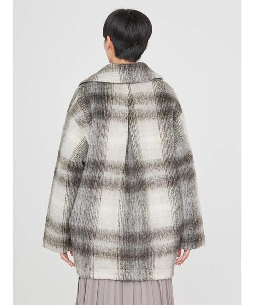 AMERICAN HOLIC(アメリカンホリック)の「チェックコクーンミディコート(その他アウター・レディース・ネイビー系3/ホワイト系その他7・L/M)」の21枚目の写真