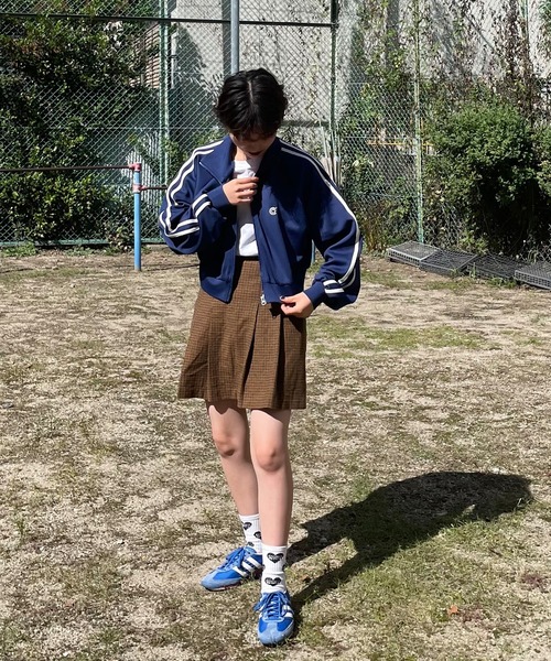 PICSAS】ロゴ刺繍ショートトラックジャケット（ジャージ