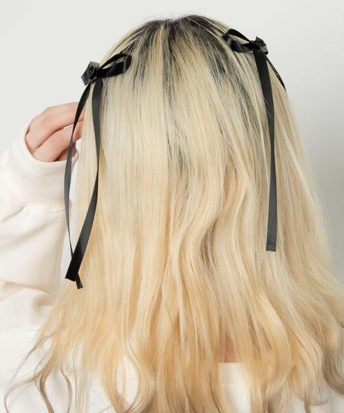 WEGO(ウィゴー)の「WEGO/【2点セット】バラリボンクリップ(バレッタ/ヘアクリップ・レディース・ホワイト/ブラック/ブラック系その他・FREE)」の4枚目の写真
