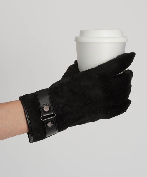 SVEC（シュベック）の「フェイクスエード グローブ（手袋・メンズ・ブラック/グレー・FREE）」の2枚目の写真