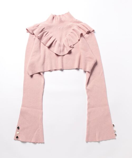 apres jour(アプレジュール)の「フリルフレアスリーブショートニット【ZOZOTOWN限定アイテム】(ニット/セーター・レディース・ボルドー/ピンク/アイボリー/ダークブラウン・フリー/X-LARGE)」の12枚目の写真