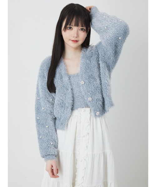 Ank Rouge(アンクルージュ)の「キラキラフェザーカーデ(カーディガン/ボレロ・レディース・ブルー/ホワイト/ピンク・M)」の9枚目の写真