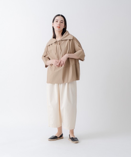 Kelen(ケレン)の「「KELEN/ケレン」ワイドカラートップス(Tシャツ/カットソー・レディース・ブラック/オフホワイト/ブルー系その他/ベージュ・S/M)」の8枚目の写真