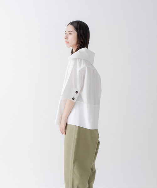 Kelen(ケレン)の「「KELEN/ケレン」ワイドカラートップス(Tシャツ/カットソー・レディース・ブラック/オフホワイト/ブルー系その他/ベージュ・S/M)」の12枚目の写真