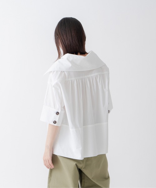 Kelen(ケレン)の「「KELEN/ケレン」ワイドカラートップス(Tシャツ/カットソー・レディース・ブラック/オフホワイト/ブルー系その他/ベージュ・S/M)」の13枚目の写真