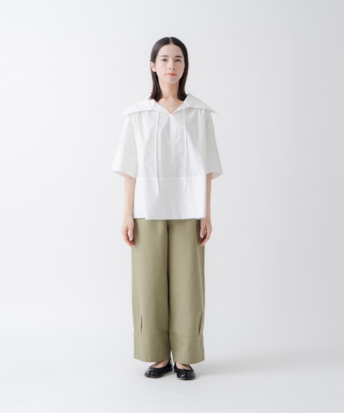 Kelen(ケレン)の「「KELEN/ケレン」ワイドカラートップス(Tシャツ/カットソー・レディース・ブラック/オフホワイト/ブルー系その他/ベージュ・S/M)」の20枚目の写真