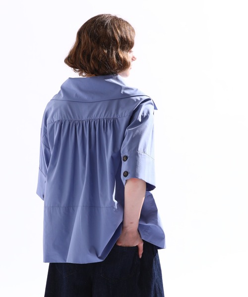 Kelen(ケレン)の「「KELEN/ケレン」ワイドカラートップス(Tシャツ/カットソー・レディース・ブラック/オフホワイト/ブルー系その他/ベージュ・S/M)」の7枚目の写真