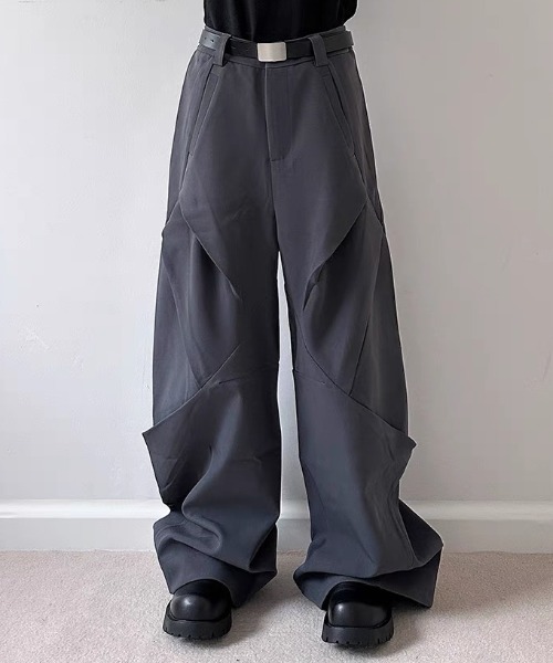 ROOPTOKYO（ループトウキョウ）の「Deformation wide pants/変形ワイドパンツ フルレングス（スラックス・メンズ・ブラック/グレー・XL/L）」の11枚目の写真