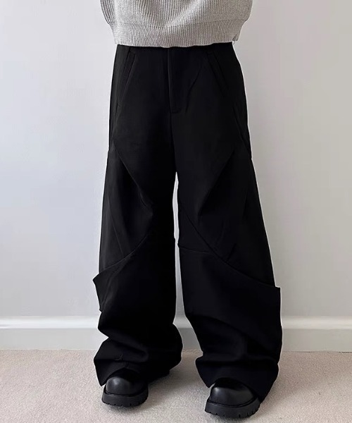 ROOPTOKYO（ループトウキョウ）の「Deformation wide pants/変形ワイドパンツ フルレングス（スラックス・メンズ・ブラック/グレー・XL/L）」の5枚目の写真