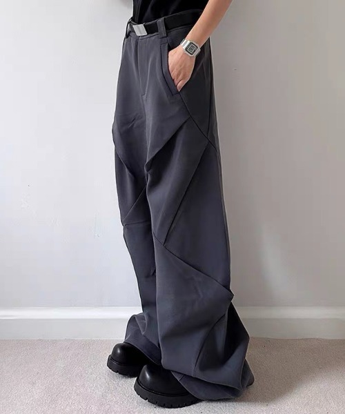 ROOPTOKYO（ループトウキョウ）の「Deformation wide pants/変形ワイドパンツ フルレングス（スラックス・メンズ・ブラック/グレー・XL/L）」の12枚目の写真