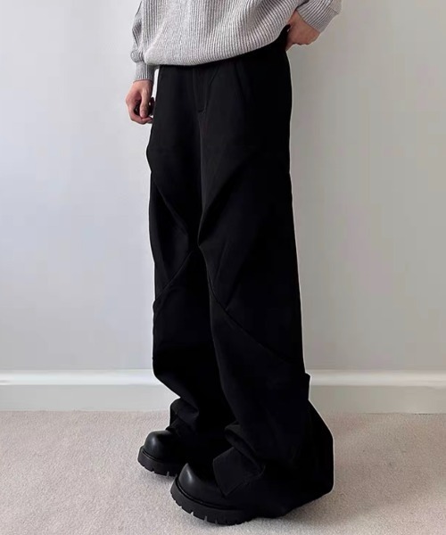 ROOPTOKYO（ループトウキョウ）の「Deformation wide pants/変形ワイドパンツ フルレングス（スラックス・メンズ・ブラック/グレー・XL/L）」の8枚目の写真