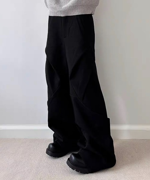 ROOPTOKYO（ループトウキョウ）の「Deformation wide pants/変形ワイドパンツ フルレングス（スラックス・メンズ・ブラック/グレー・XL/L）」の6枚目の写真