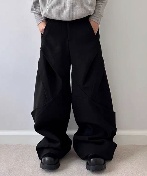 ROOPTOKYO（ループトウキョウ）の「Deformation wide pants/変形ワイドパンツ フルレングス（スラックス・メンズ・ブラック/グレー・XL/L）」の16枚目の写真