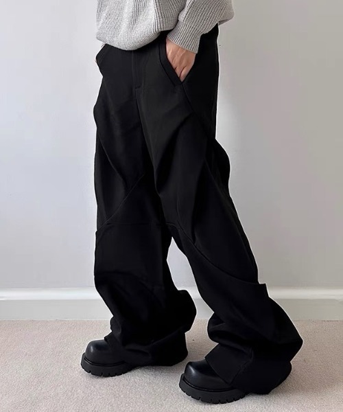 ROOPTOKYO（ループトウキョウ）の「Deformation wide pants/変形ワイドパンツ フルレングス（スラックス・メンズ・ブラック/グレー・XL/L）」の17枚目の写真