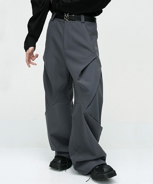 ROOPTOKYO（ループトウキョウ）の「Deformation wide pants/変形ワイドパンツ フルレングス（スラックス・メンズ・ブラック/グレー・XL/L）」の18枚目の写真