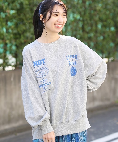 チチカカ（チチカカ）の「メヒコロゴ＆モチーフプリントプルオーバー（スウェット・レディース・ホワイト/グレー/ブラック・FREE）」の3枚目の写真