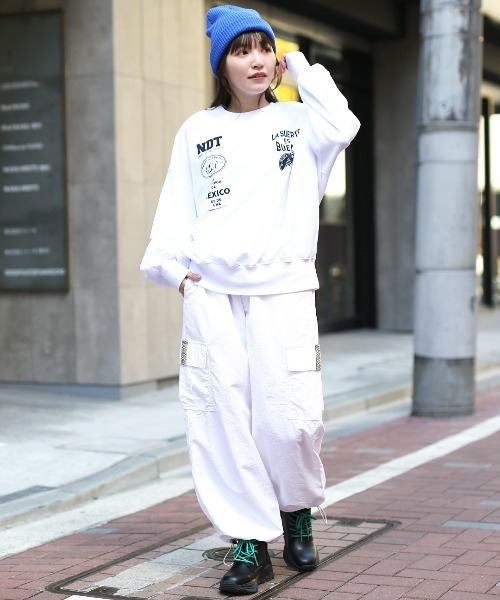 チチカカ（チチカカ）の「メヒコロゴ＆モチーフプリントプルオーバー（スウェット・レディース・ホワイト/グレー/ブラック・FREE）」の4枚目の写真