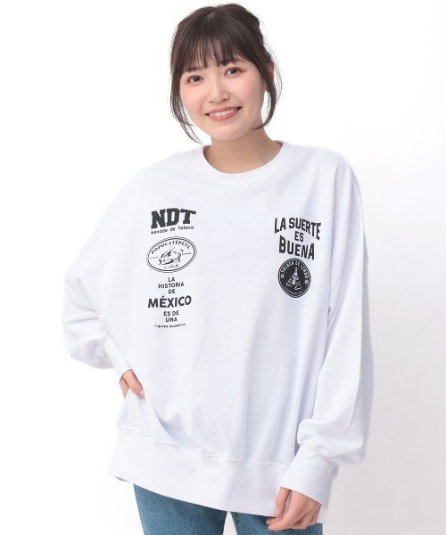 チチカカ（チチカカ）の「メヒコロゴ＆モチーフプリントプルオーバー（スウェット・レディース・ホワイト/グレー/ブラック・FREE）」の8枚目の写真