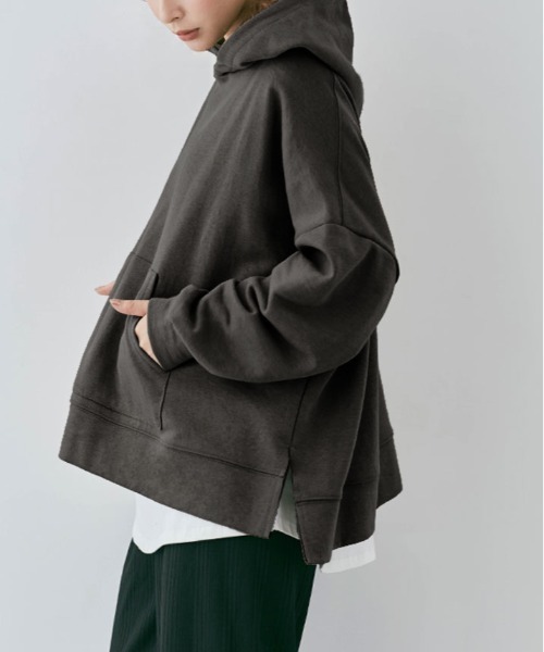 kirakiraShop(キラキラショップ)の「ルーズ シルエット フーディー(スウェット・レディース・カーキ/杢グレー/チャコール/ライトベージュ/オフホワイト/ブラウン/ブラック・FREE)」の5枚目の写真