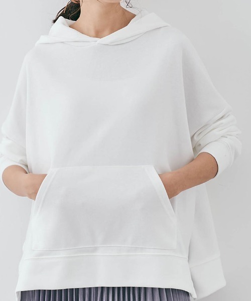 kirakiraShop(キラキラショップ)の「ルーズ シルエット フーディー(スウェット・レディース・カーキ/杢グレー/チャコール/ライトベージュ/オフホワイト/ブラウン/ブラック・FREE)」の8枚目の写真