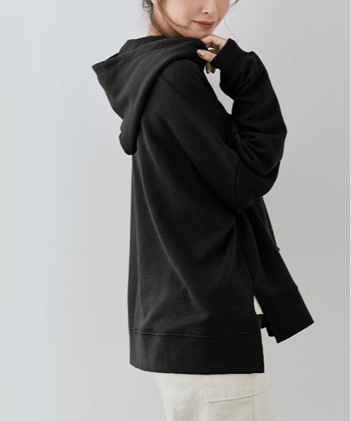 kirakiraShop(キラキラショップ)の「ルーズ シルエット フーディー(スウェット・レディース・カーキ/杢グレー/チャコール/ライトベージュ/オフホワイト/ブラウン/ブラック・FREE)」の12枚目の写真