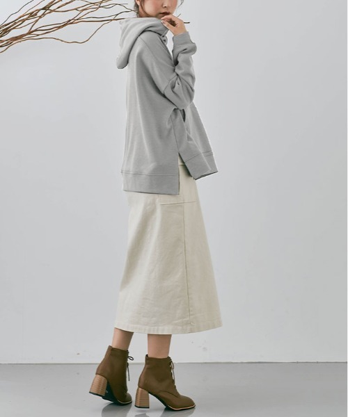 kirakiraShop(キラキラショップ)の「ルーズ シルエット フーディー(スウェット・レディース・カーキ/杢グレー/チャコール/ライトベージュ/オフホワイト/ブラウン/ブラック・FREE)」の16枚目の写真