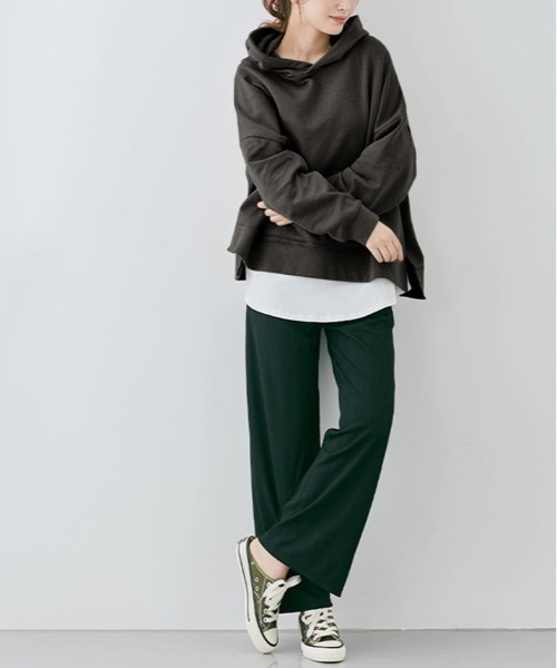 kirakiraShop(キラキラショップ)の「ルーズ シルエット フーディー(スウェット・レディース・カーキ/杢グレー/チャコール/ライトベージュ/オフホワイト/ブラウン/ブラック・FREE)」の20枚目の写真
