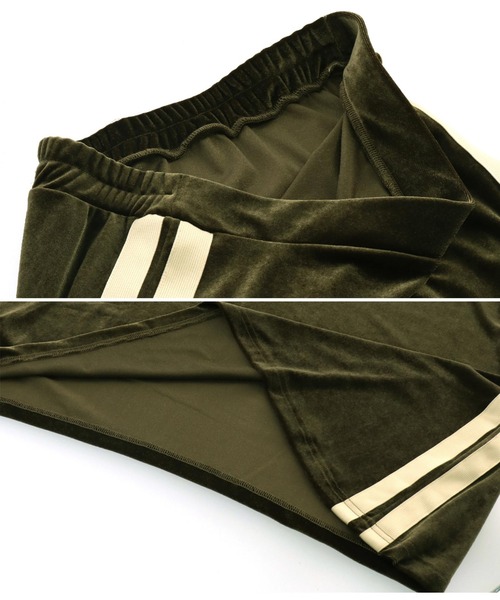 Settimissimo（セッティミッシモ）の「サイドライン ベロア Iライン スカート（スカート・レディース・カーキ/ブラック・FREE）」の7枚目の写真