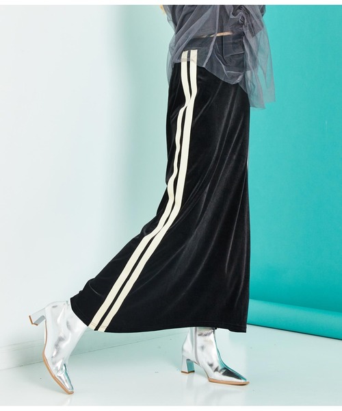 Settimissimo（セッティミッシモ）の「サイドライン ベロア Iライン スカート（スカート・レディース・カーキ/ブラック・FREE）」の22枚目の写真