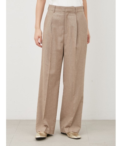 Mila Owen（ミラオーウェン）の「SET UPタックワイドパンツ（その他パンツ・レディース・ベージュ/モカ/ブラック・0/1）」の6枚目の写真