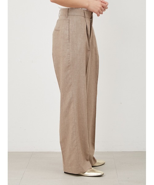 Mila Owen（ミラオーウェン）の「SET UPタックワイドパンツ（その他パンツ・レディース・ベージュ/モカ/ブラック・0/1）」の8枚目の写真