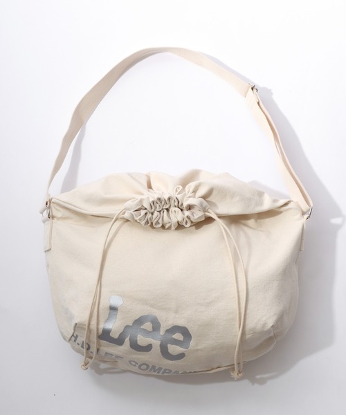Lee(リー)の「Lee(リー)ブランドロゴプリント ドローストリングショルダーバッグ/メンズ レディース ユニセックス/ビッグショルダー(ショルダーバッグ・メンズ・オフホワイト/ブラック/ホワイト系その他/グレー・FREE)」の8枚目の写真