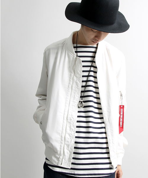 WEGO（ウィゴー）の「WEGO/スタンダードMA-1（ミリタリージャケット・メンズ・ホワイト/ブラック/グレー/カーキ/ネイビー/ワイン/その他1・MEDIUM/LARGE）」の2枚目の写真