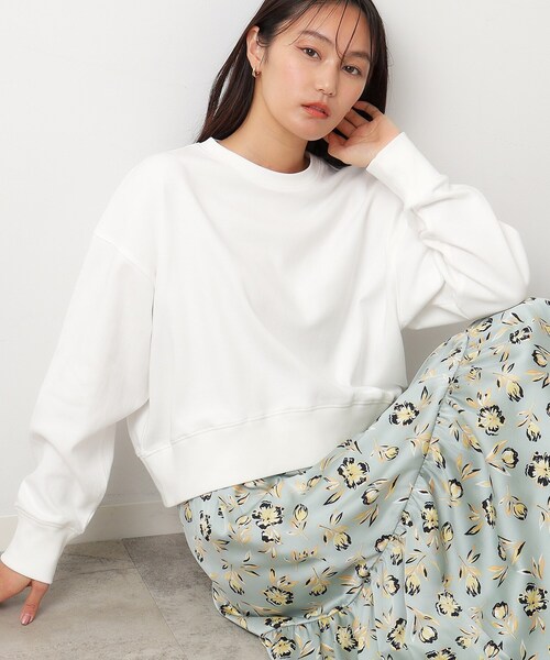 OPAQUE.CLIP（オペークドットクリップ）の「◆ポンチショートトップス/コットン100％【洗濯機洗い可】（Tシャツ/カットソー・レディース・チャコールグレー/ホワイト/ピンク・38/40）」の2枚目の写真