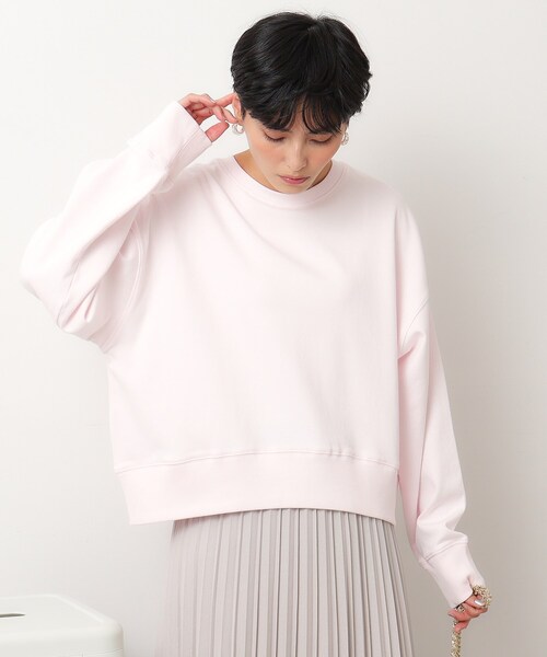 OPAQUE.CLIP（オペークドットクリップ）の「◆ポンチショートトップス/コットン100％【洗濯機洗い可】（Tシャツ/カットソー・レディース・チャコールグレー/ホワイト/ピンク・38/40）」の3枚目の写真