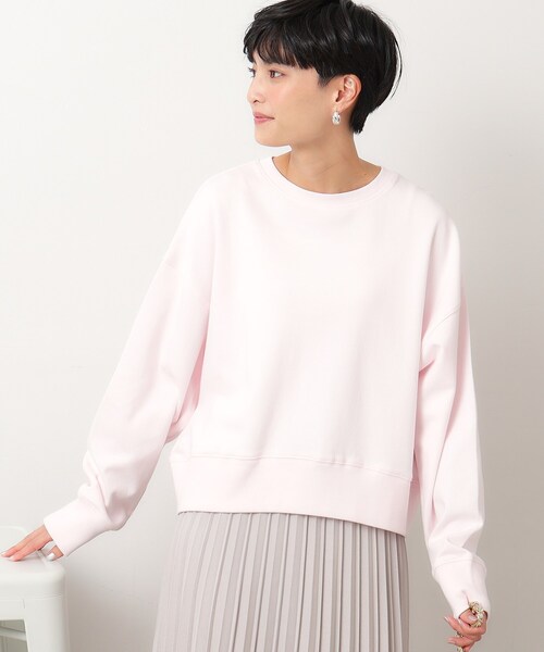 OPAQUE.CLIP（オペークドットクリップ）の「◆ポンチショートトップス/コットン100％【洗濯機洗い可】（Tシャツ/カットソー・レディース・チャコールグレー/ホワイト/ピンク・38/40）」の8枚目の写真