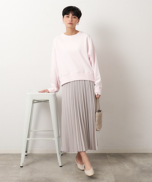 OPAQUE.CLIP（オペークドットクリップ）の「◆ポンチショートトップス/コットン100％【洗濯機洗い可】（Tシャツ/カットソー・レディース・チャコールグレー/ホワイト/ピンク・38/40）」の9枚目の写真