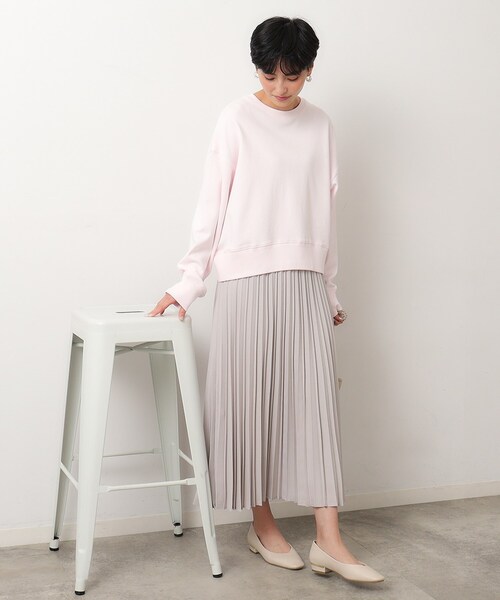 OPAQUE.CLIP（オペークドットクリップ）の「◆ポンチショートトップス/コットン100％【洗濯機洗い可】（Tシャツ/カットソー・レディース・チャコールグレー/ホワイト/ピンク・38/40）」の10枚目の写真