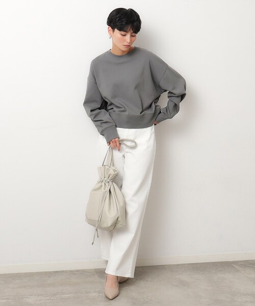 OPAQUE.CLIP（オペークドットクリップ）の「◆ポンチショートトップス/コットン100％【洗濯機洗い可】（Tシャツ/カットソー・レディース・チャコールグレー/ホワイト/ピンク・38/40）」の14枚目の写真