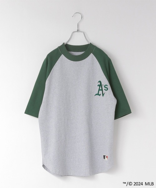 LOWRYS FARM（ローリーズファーム）の「ＭＬＢラグランチュニックＴシャツ　 106021（Tシャツ/カットソー・キッズ・グリーン/レッド/ネイビー/ブルー・110cm/130cm/140cm/150cm/120cm）」の2枚目の写真
