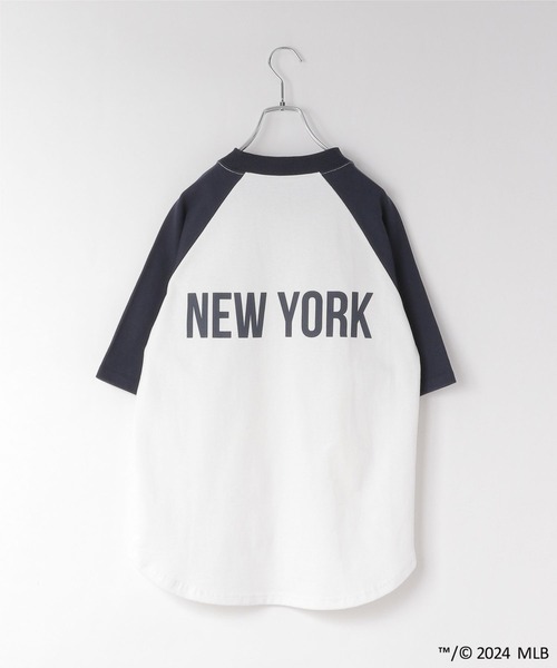 LOWRYS FARM（ローリーズファーム）の「ＭＬＢラグランチュニックＴシャツ　 106021（Tシャツ/カットソー・キッズ・グリーン/レッド/ネイビー/ブルー・110cm/130cm/140cm/150cm/120cm）」の6枚目の写真