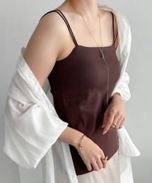 andme（アンドミー）の「【新色追加】カップ付きダブルストラップバックオープンキャミソール（キャミソール）」