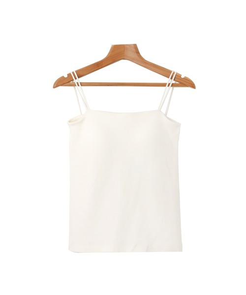 andme（アンドミー）の「【新色追加】カップ付きダブルストラップバックオープンキャミソール（キャミソール・レディース・ブラウン/キナリ/ブラック/セージグリーン/チャコールグレー/ベージュ/ネイビー・M）」の9枚目の写真